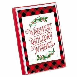 Buy ๐งจ American Greetings® Plaid Warmest Holiday Wishes Box of Cards ๐