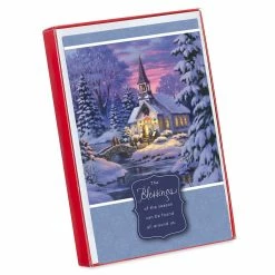 Buy ๐ American Greetings® Wintry Night Church Scene Box of Cards ๐