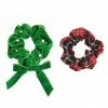 Cheapest ✔️ Christmas Red Plaid & Green Velvet Hair Scrunchies by Celebrate It™ ✔️
