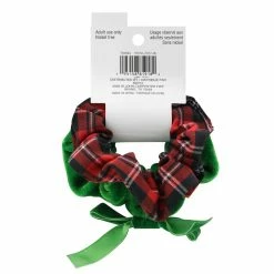 Cheapest ✔️ Christmas Red Plaid & Green Velvet Hair Scrunchies by Celebrate It™ ✔️ -Boxed Christmas Cards Shop 10703694 3