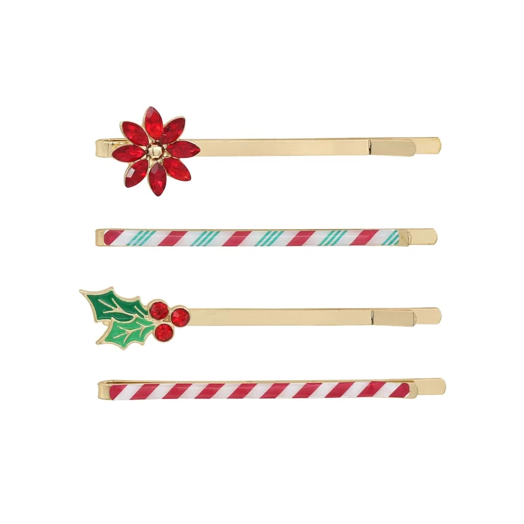 Best Sale ๐ Christmas Holly & Stripes Hair Clips by Celebrate It™ โญ 2 Best Sale ๐ Christmas Holly & Stripes Hair Clips by Celebrate It™ โญ - Image 2