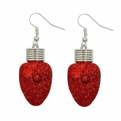 Buy 🎉 Christmas Red Glitter Bulb Light Up Earrings by Celebrate It™ ⌛ -Boxed Christmas Cards Shop 10703717 3