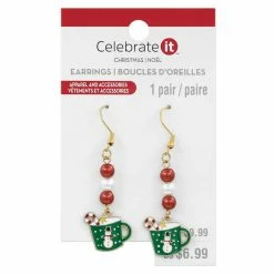 Coupon 🧨 Christmas Mug Dangle Earrings by Celebrate It™ 👏