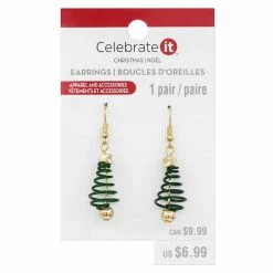 Discount 🎁 Christmas Spiral Tree Earrings by Celebrate It™ 👍