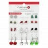 Best Pirce 👍 Christmas Silver, Green & Red Earrings Set by Celebrate It™ ✔️