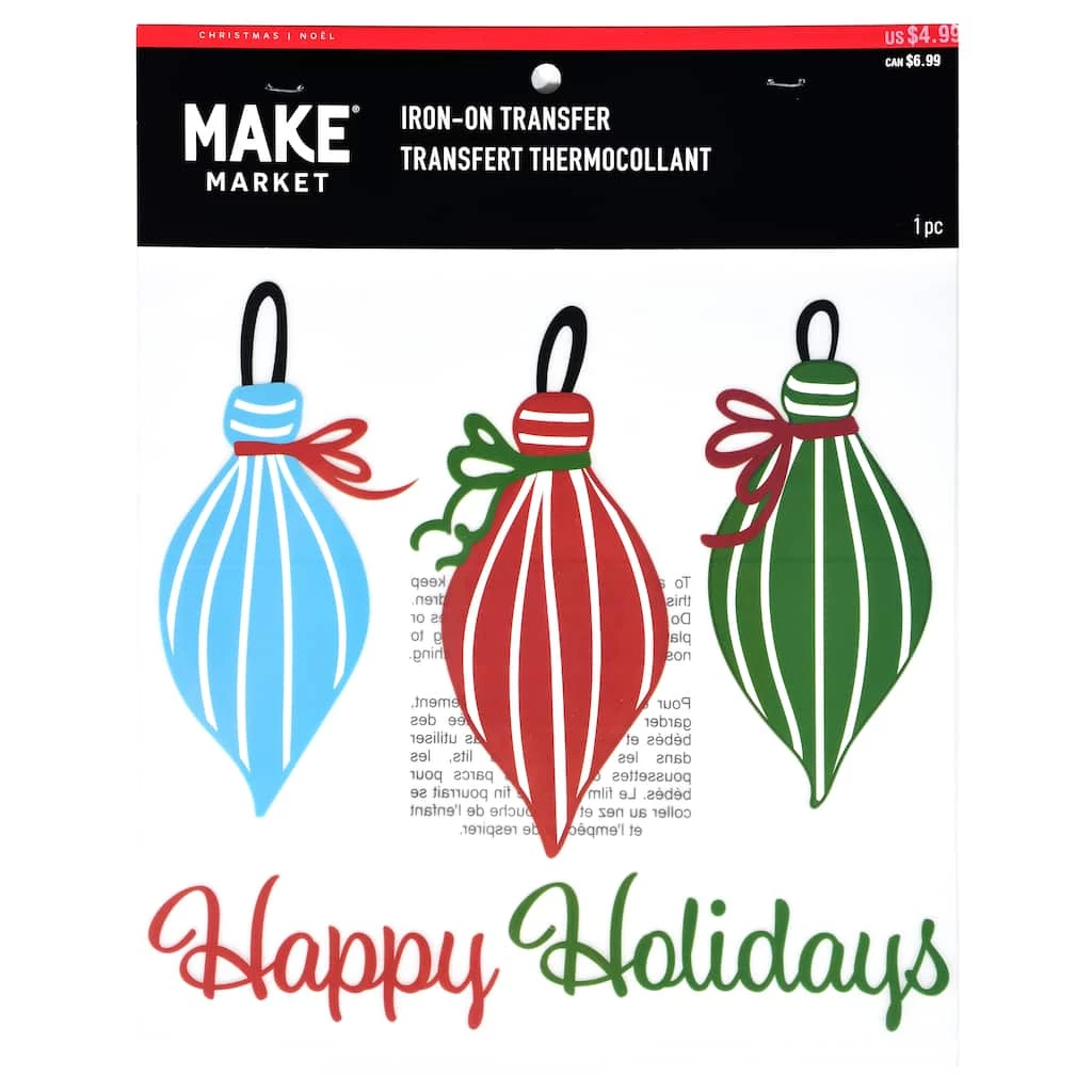 Best Pirce 🛒 Happy Holidays Iron-On Transfer by Make Market® 👏 3 Best Pirce 🛒 Happy Holidays Iron-On Transfer by Make Market® 👏 - Image 3