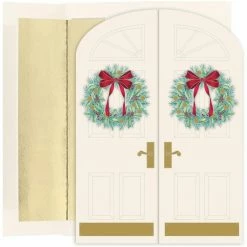 Buy 😍 JAM Paper Holiday Doorway Wreaths 🎁 Christmas Cards & Envelopes Set 🎉