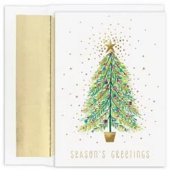 Outlet 🥰 JAM Paper Sparkle Tree 🎄 Christmas Cards & Envelopes Set ✨