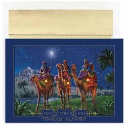 Deals 🔔 JAM Paper Wisemen at Night 🎁 Christmas Cards & Envelopes Set 🛒