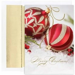 Best deal 🧨 JAM Paper Red & Gold Ornaments Blank 🎅 Christmas Cards Set, 18ct. 😍