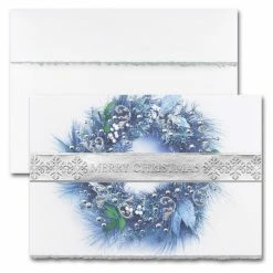 Cheap 🤩 JAM Paper 5" x 7" Merry 🎄 Christmas Wreath Blank Cards & Matching Envelopes Set, 25ct. 😀