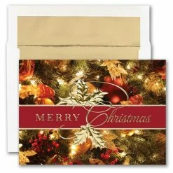 Discount 🛒 JAM Paper 5" x 7" Merry ❄ Christmas Greens Blank ❄ Christmas Cards & Matching Envelopes Set, 25ct. 🔔