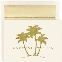 Best Pirce 🤩 JAM Paper Gold Palm Trees Blank 🎁 Christmas Cards Set, 18ct. 🌟