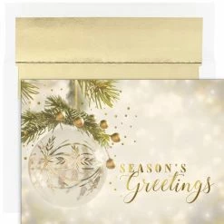 Best Sale ✨ JAM Paper 5" x 7" Gold Sparkle Ornament Cards & Matching Envelopes Set, 18ct. ⌛