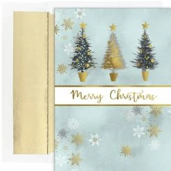 Best Sale 🌟 JAM Paper 5" x 7" 🔔 Christmas Tree Trio Cards & Matching Envelopes Set, 18ct. ⌛