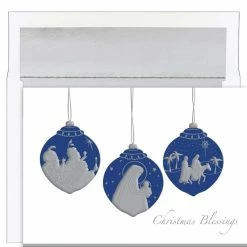 Budget 👍 JAM Paper 5" x 7" ❄ Christmas Blessings Ornaments Cards & Matching Envelopes Set, 18ct. 🔔