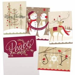 Hot Sale 🎁 JAM Paper 6.25" x 4.625" Decadent Assortment 🎄 Christmas Cards Set, 25ct. 😀