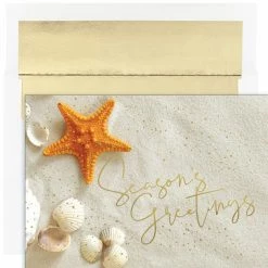 New 🔔 JAM Paper 5" x 7" Starfish Seasons Greetings Cards & Envelopes Set, 18ct. ✨