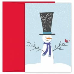 Best Sale 😀 JAM Paper Top Hat Snowman 🎄 Christmas Cards & Envelopes Set, 18ct. 🛒