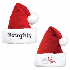 Promo 😀 Christmas Naughty and Nice Santa Hat Set by Amscan 🥰