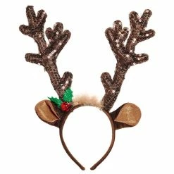 Wholesale 😍 Brown Sequin Reindeer Antler 🎄 Christmas Headband by Amscan 😀
